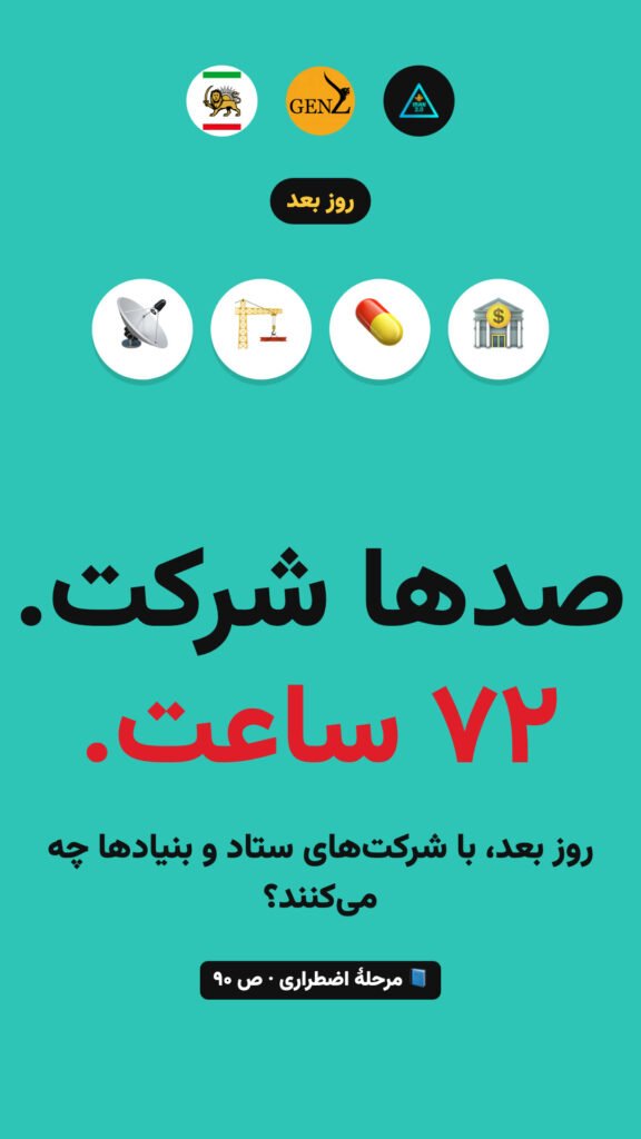 صدها شرکت ستاد و بنیادها؛ ۷۲ ساعت